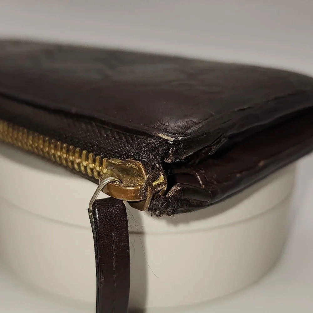 Gucci Dark Brown GG Embossed Leather Wallet Guccissima With‎ COA